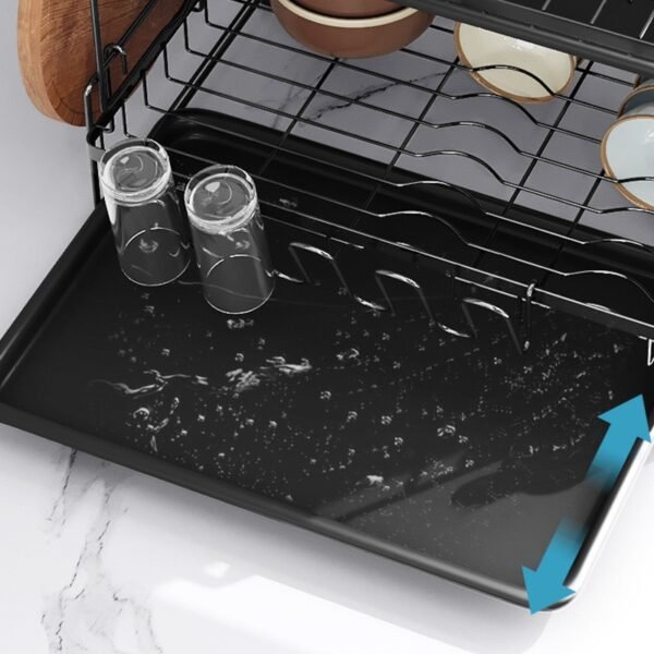 Dish rack, dish drainer, kitchen storage rack, stainless steel bowl and plate rack, bowl and chopstick rack, dish drainer basket - Image 3