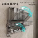 Suction cup towel rack, bathroom storage rack, high-end space aluminum bathroom five-piece set, toilet bath towel rod storage