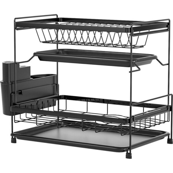 Dish rack, dish drainer, kitchen storage rack, stainless steel bowl and plate rack, bowl and chopstick rack, dish drainer basket - Image 4